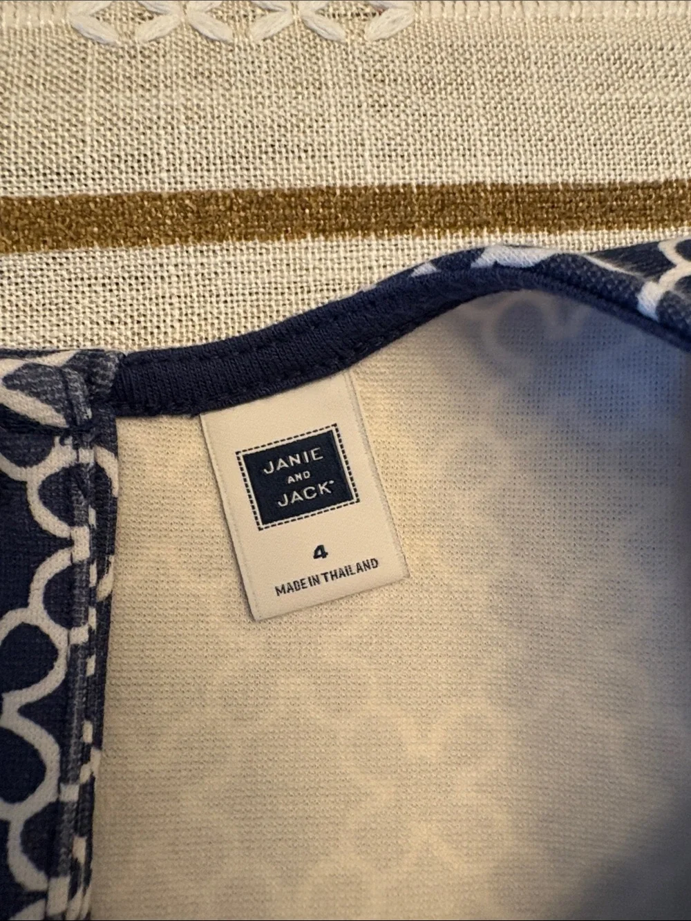 Janie and Jack Navy Dress with White Flower